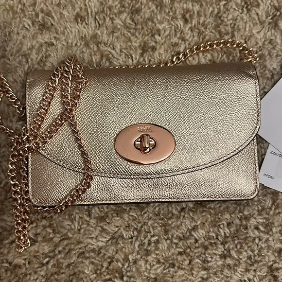 Coach Metallic Leather Chain Wallet - Picture 3 of 9